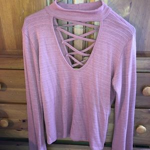 Peach open chest longsleeve